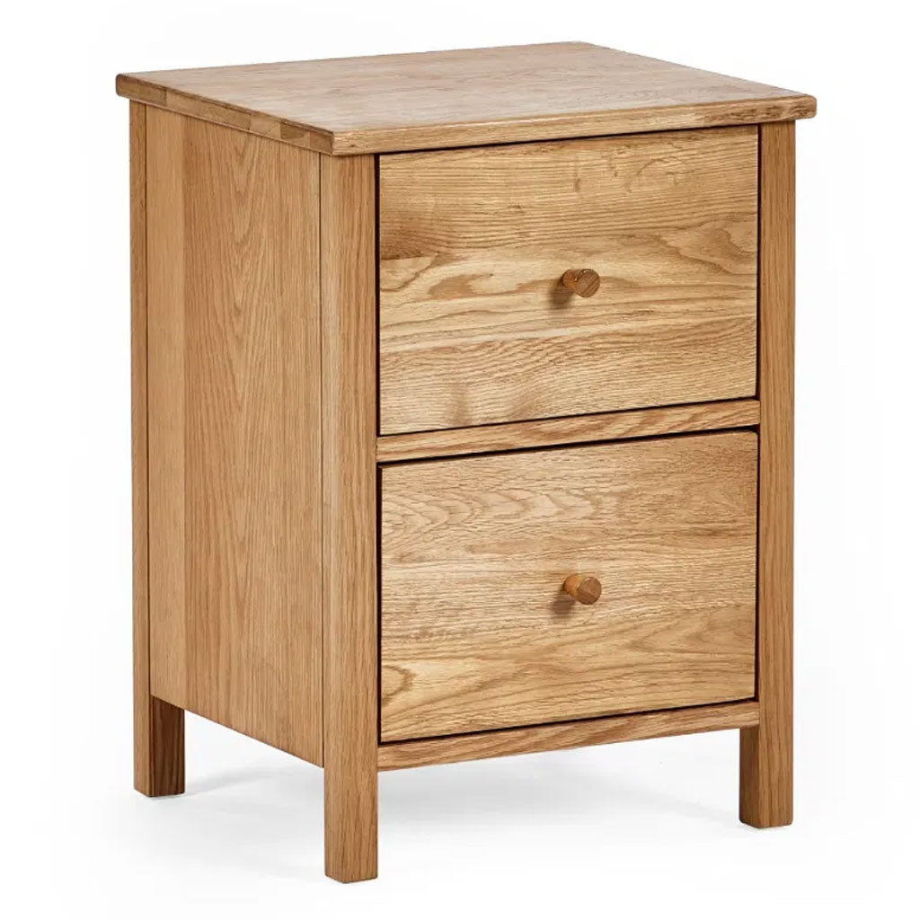 Wooden Bedside Cabinet With 2 Drawers - Coxmoor