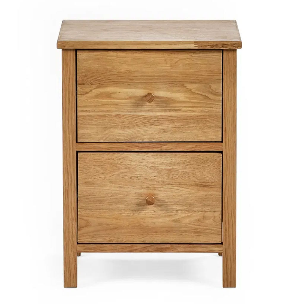 Wooden Bedside Cabinet With 2 Drawers - Coxmoor