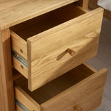 Wooden Bedside Cabinet With 2 Drawers - Coxmoor