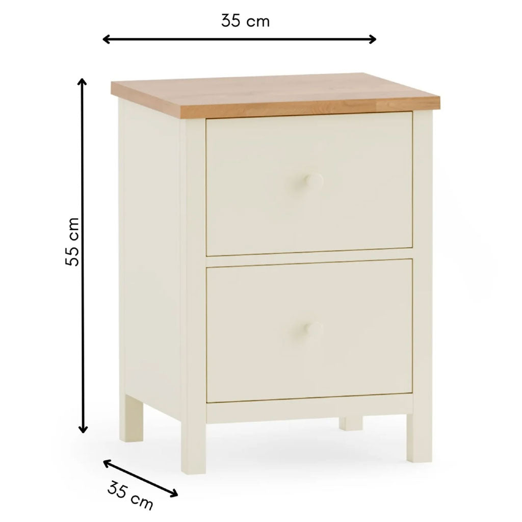 Wooden Bedside Cabinet With 2 Drawers - Coxmoor