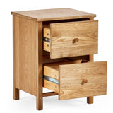 Wooden Bedside Cabinet With 2 Drawers - Coxmoor