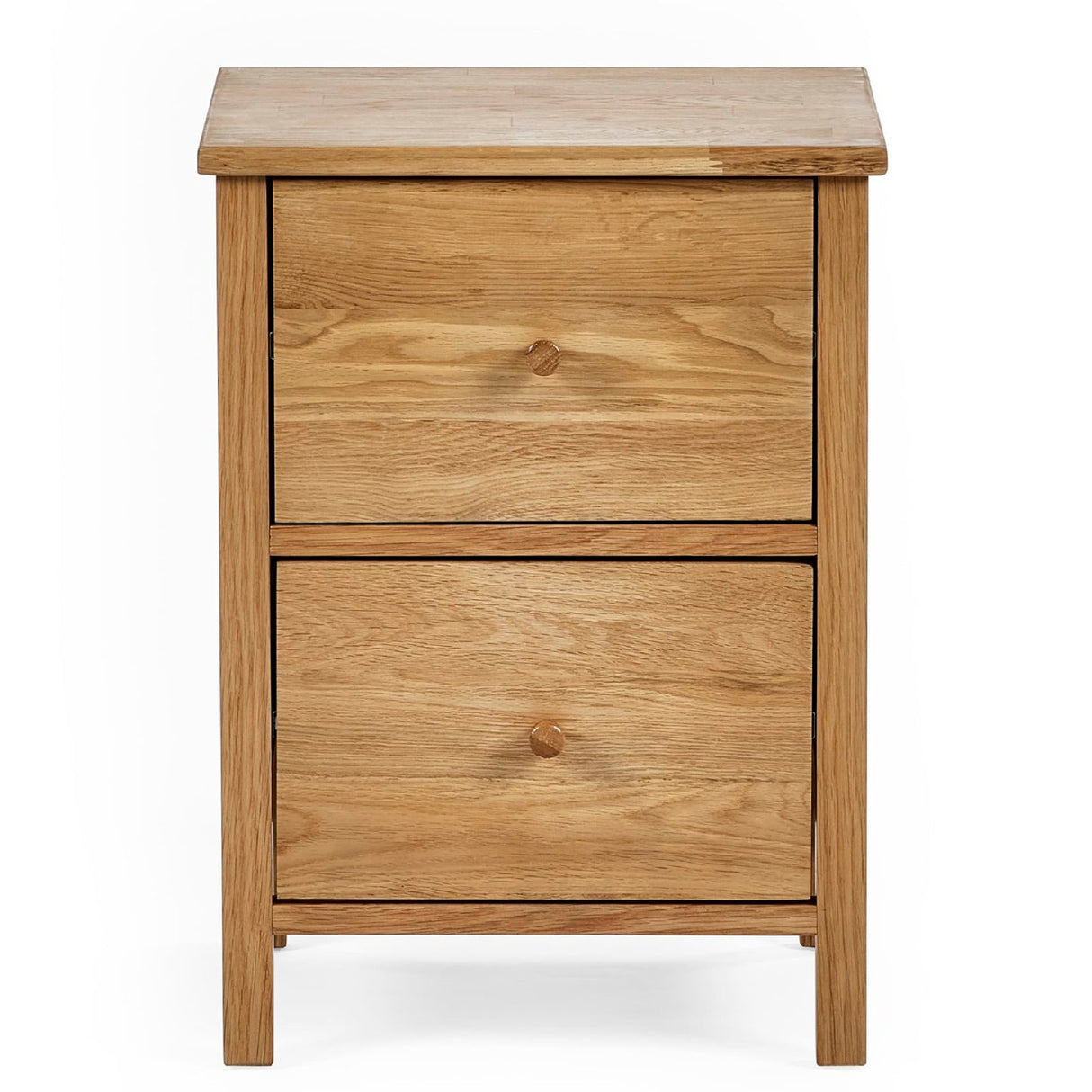 Wooden Bedside Cabinet With 2 Drawers - Coxmoor