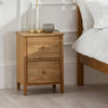 Wooden Bedside Cabinet With 2 Drawers - Coxmoor