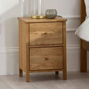 Wooden Bedside Cabinet With 2 Drawers - Coxmoor