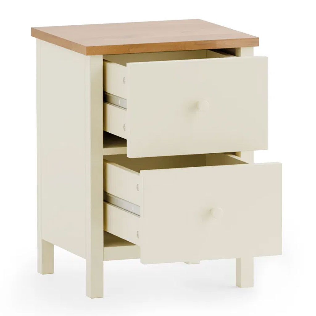 Wooden Bedside Cabinet With 2 Drawers - Coxmoor