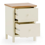 Wooden Bedside Cabinet With 2 Drawers - Coxmoor