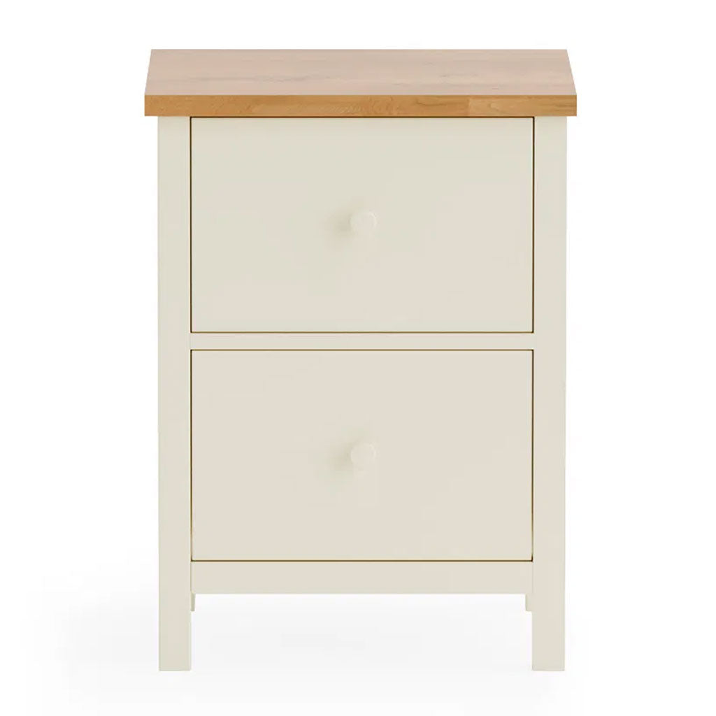 Wooden Bedside Cabinet With 2 Drawers - Coxmoor