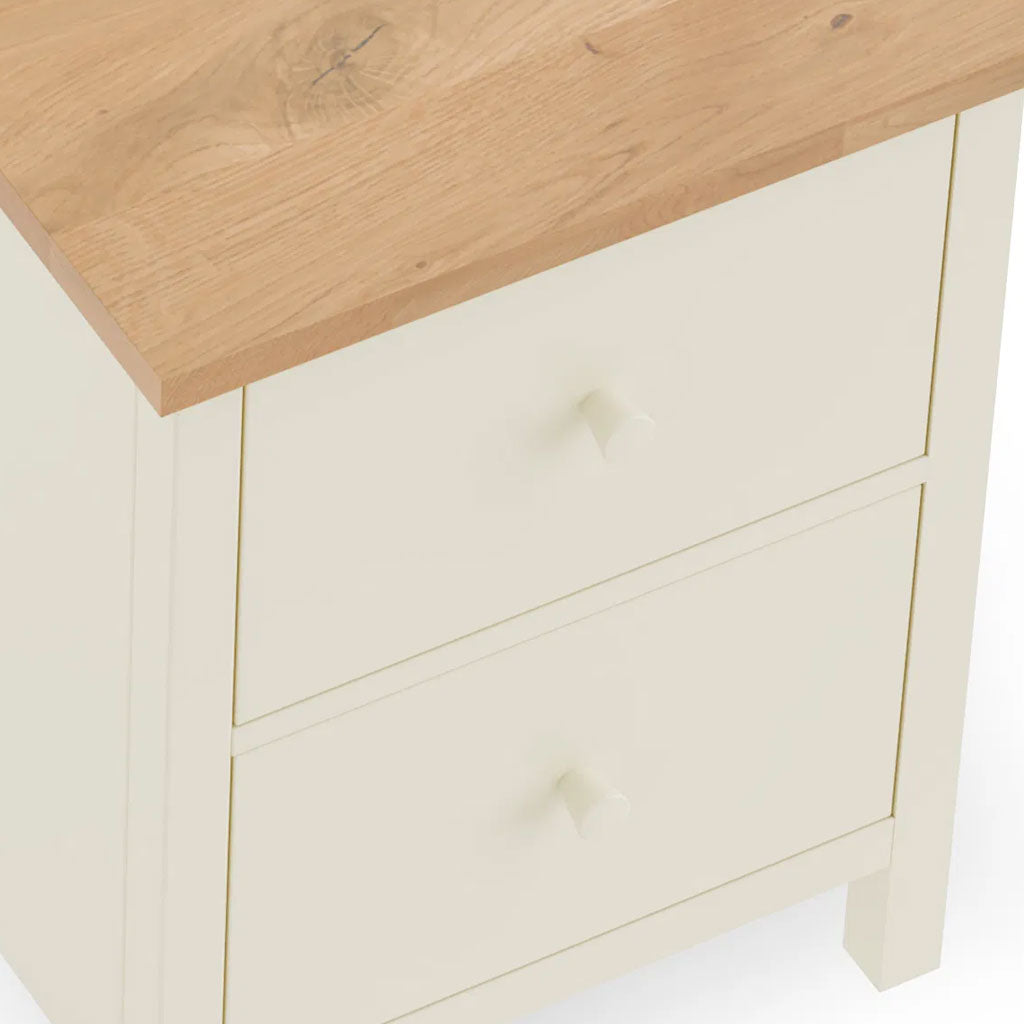 Wooden Bedside Cabinet With 2 Drawers - Coxmoor