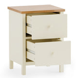 Wooden Bedside Cabinet With 2 Drawers - Coxmoor
