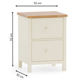 Wooden Bedside Cabinet With 2 Drawers - Coxmoor