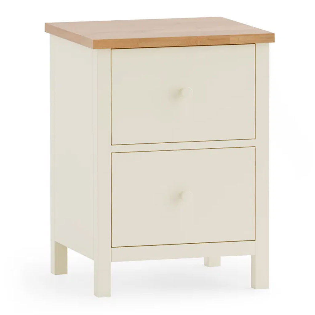 Wooden Bedside Cabinet With 2 Drawers - Coxmoor
