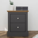 Wooden Bedside Cabinet With 2 Drawers - Devon