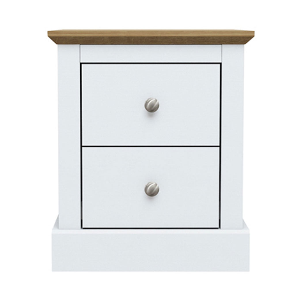 Wooden Bedside Cabinet With 2 Drawers - Devon