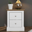Wooden Bedside Cabinet With 2 Drawers - Devon