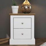 Wooden Bedside Cabinet With 2 Drawers - Devon