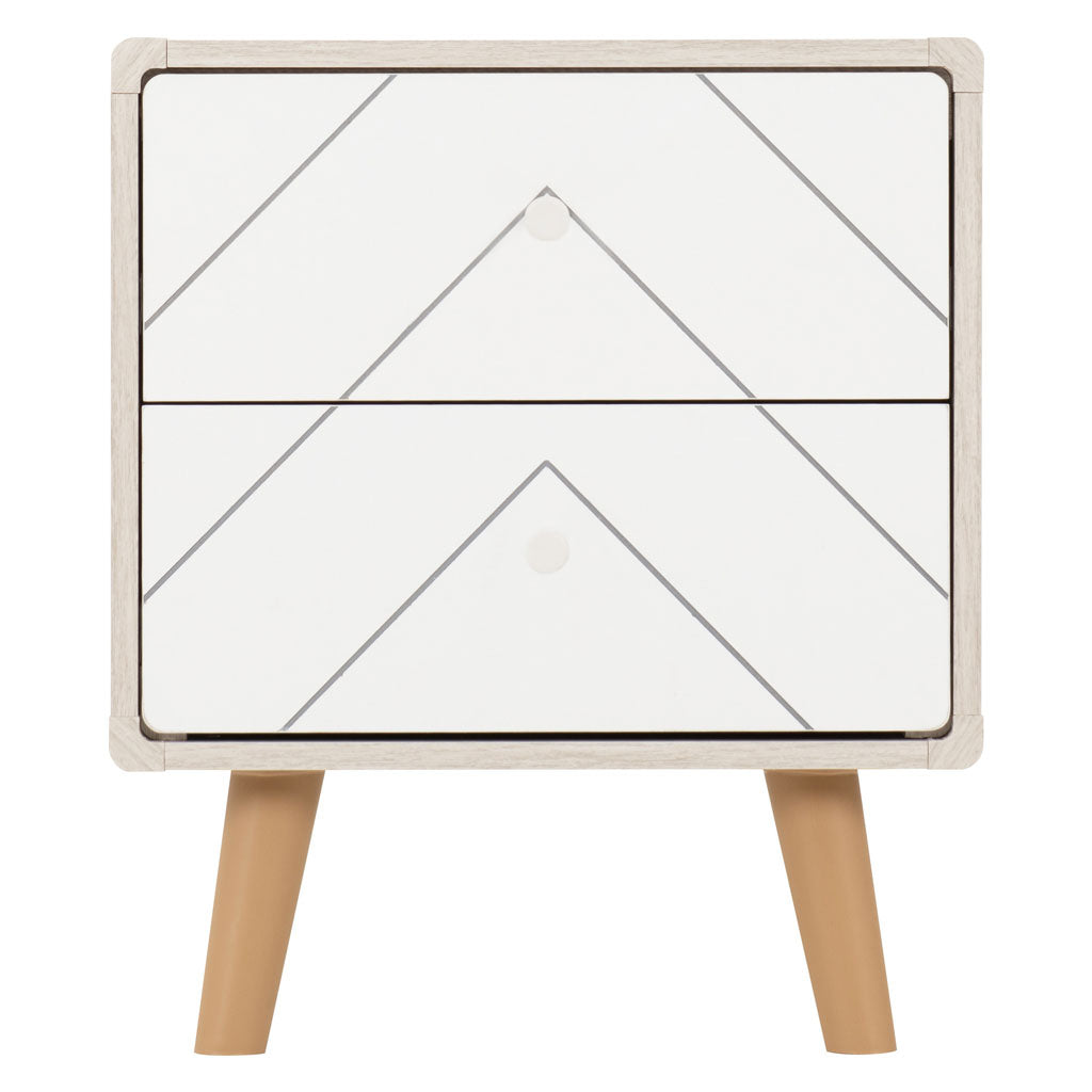 Wooden Bedside Cabinet With 2 Drawers - Dixie