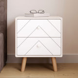 Wooden Bedside Cabinet With 2 Drawers - Dixie