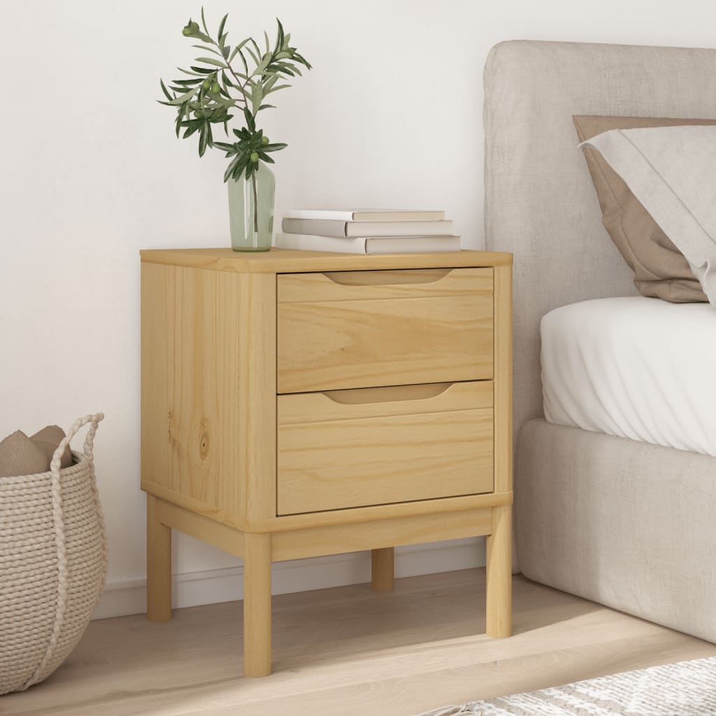 Wooden Bedside Cabinet With 2 Drawers - Floro