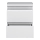 Wooden Bedside Cabinet With 2 Drawers - Fribo