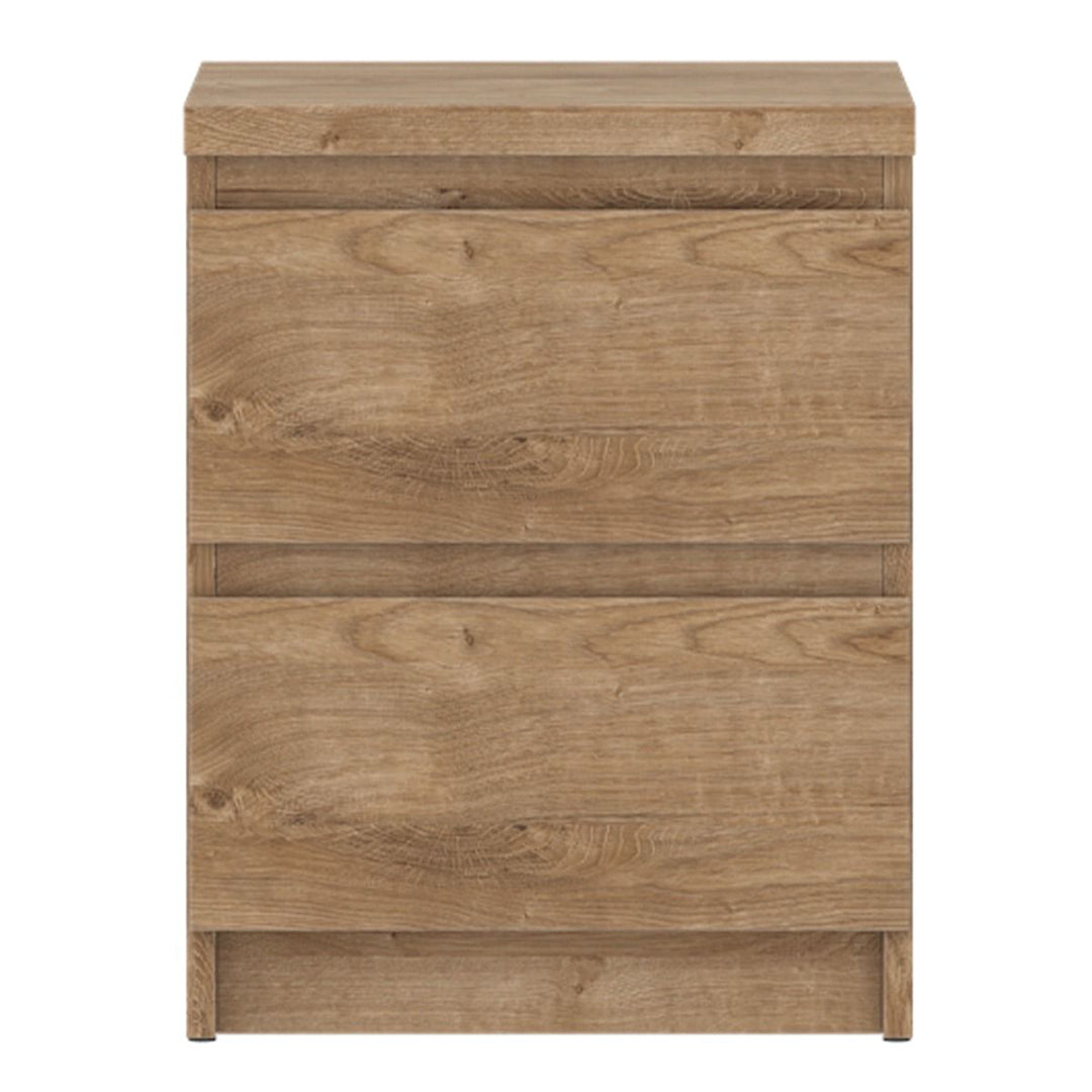 Wooden Bedside Cabinet With 2 Drawers - Fribo