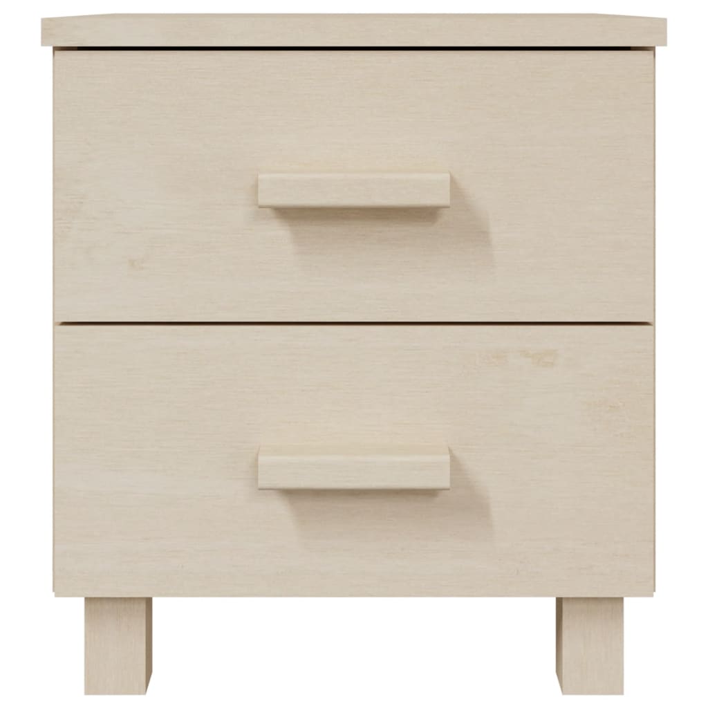Wooden Bedside Cabinet With 2 Drawers - Hamar