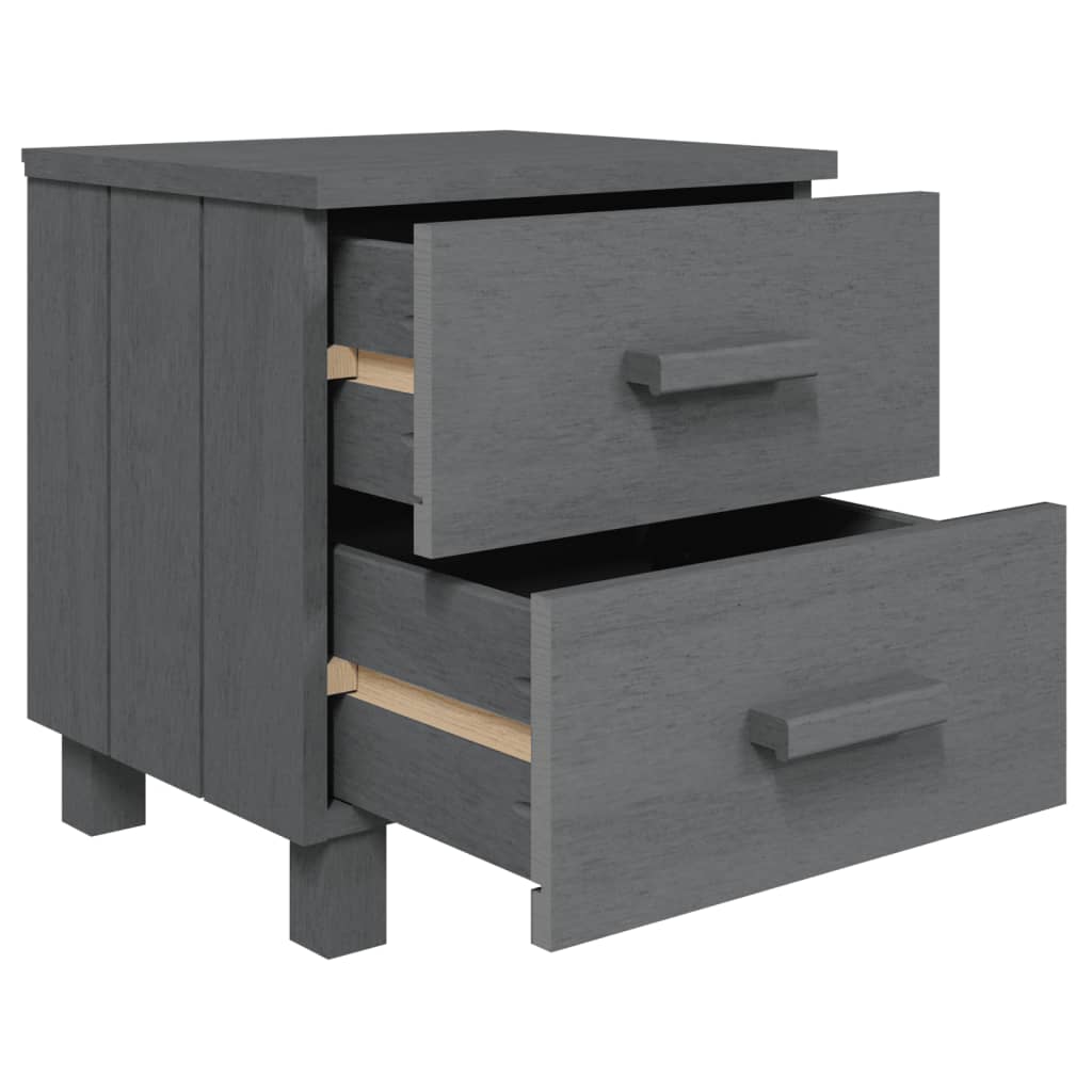 Wooden Bedside Cabinet With 2 Drawers - Hamar
