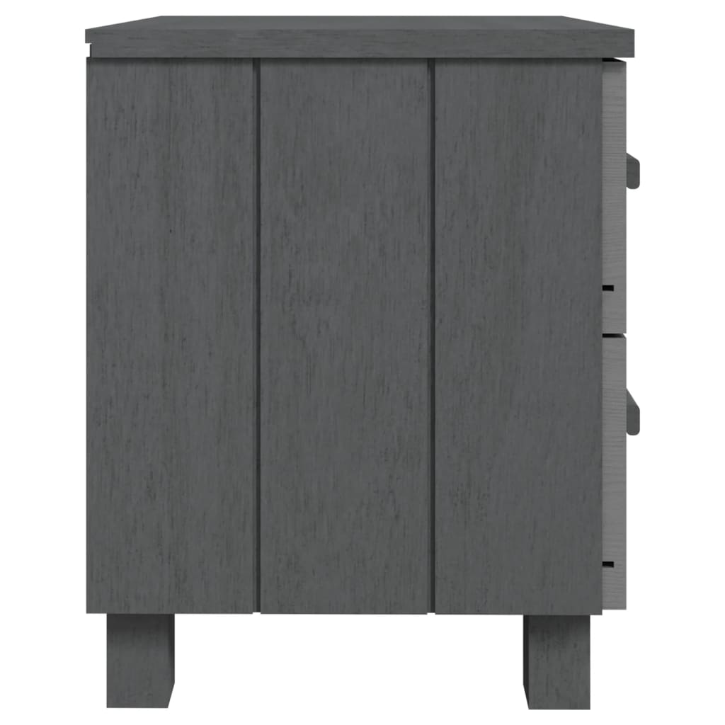 Wooden Bedside Cabinet With 2 Drawers - Hamar