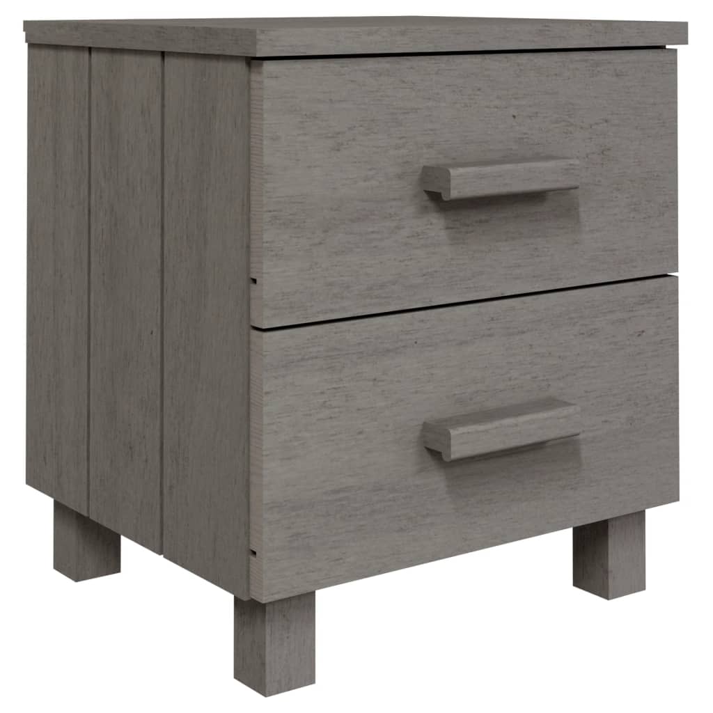 Wooden Bedside Cabinet With 2 Drawers - Hamar