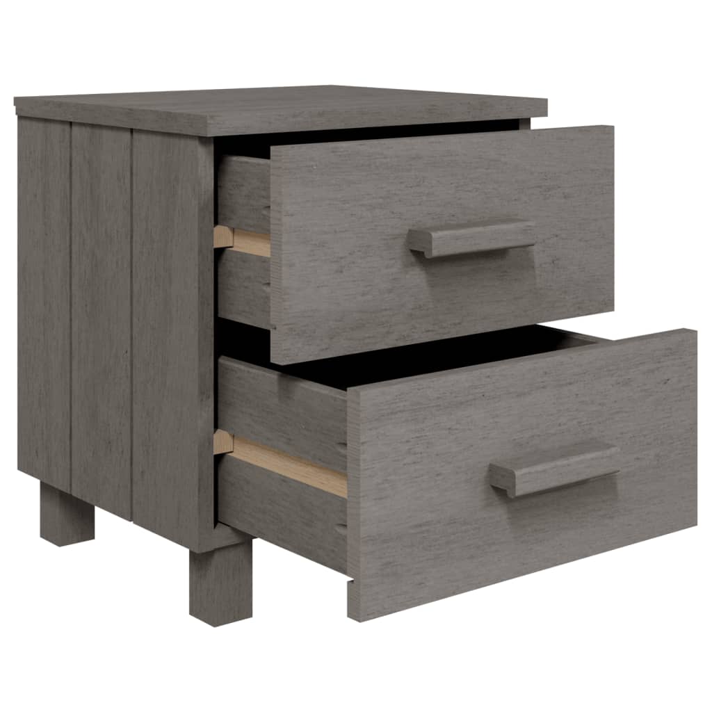 Wooden Bedside Cabinet With 2 Drawers - Hamar