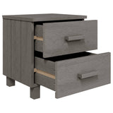 Wooden Bedside Cabinet With 2 Drawers - Hamar