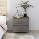 Wooden Bedside Cabinet With 2 Drawers - Hamar