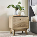 Wooden Bedside Cabinet With 2 Drawers - Ingrid