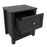 Wooden Bedside Cabinet With 2 Drawers - Ives