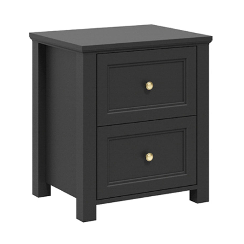 Wooden Bedside Cabinet With 2 Drawers - Ives
