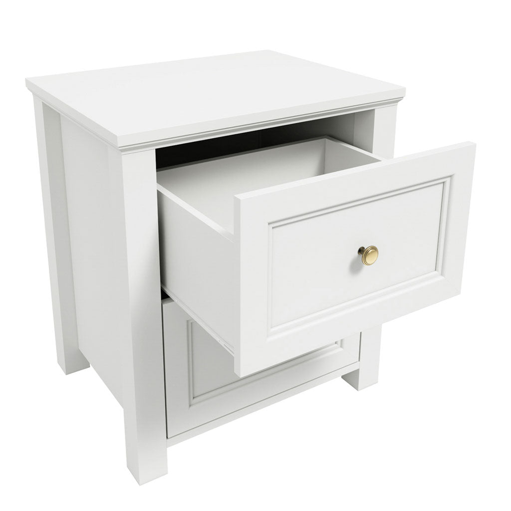 Wooden Bedside Cabinet With 2 Drawers - Ives