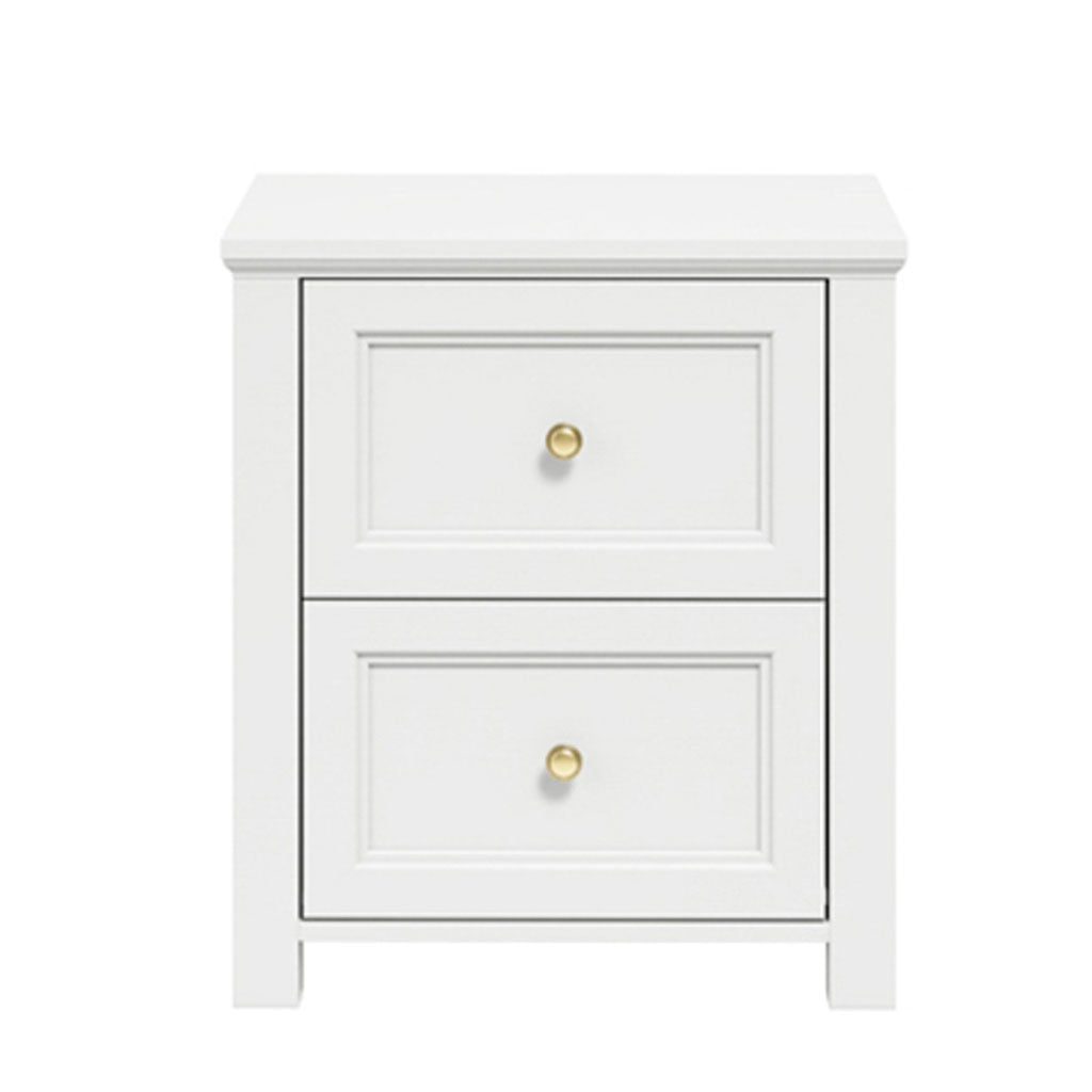 Wooden Bedside Cabinet With 2 Drawers - Ives