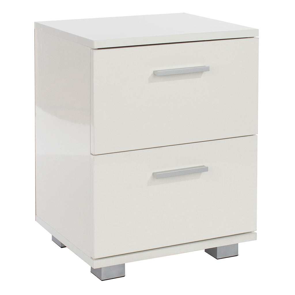 Wooden Bedside Cabinet With 2 Drawers - Lido