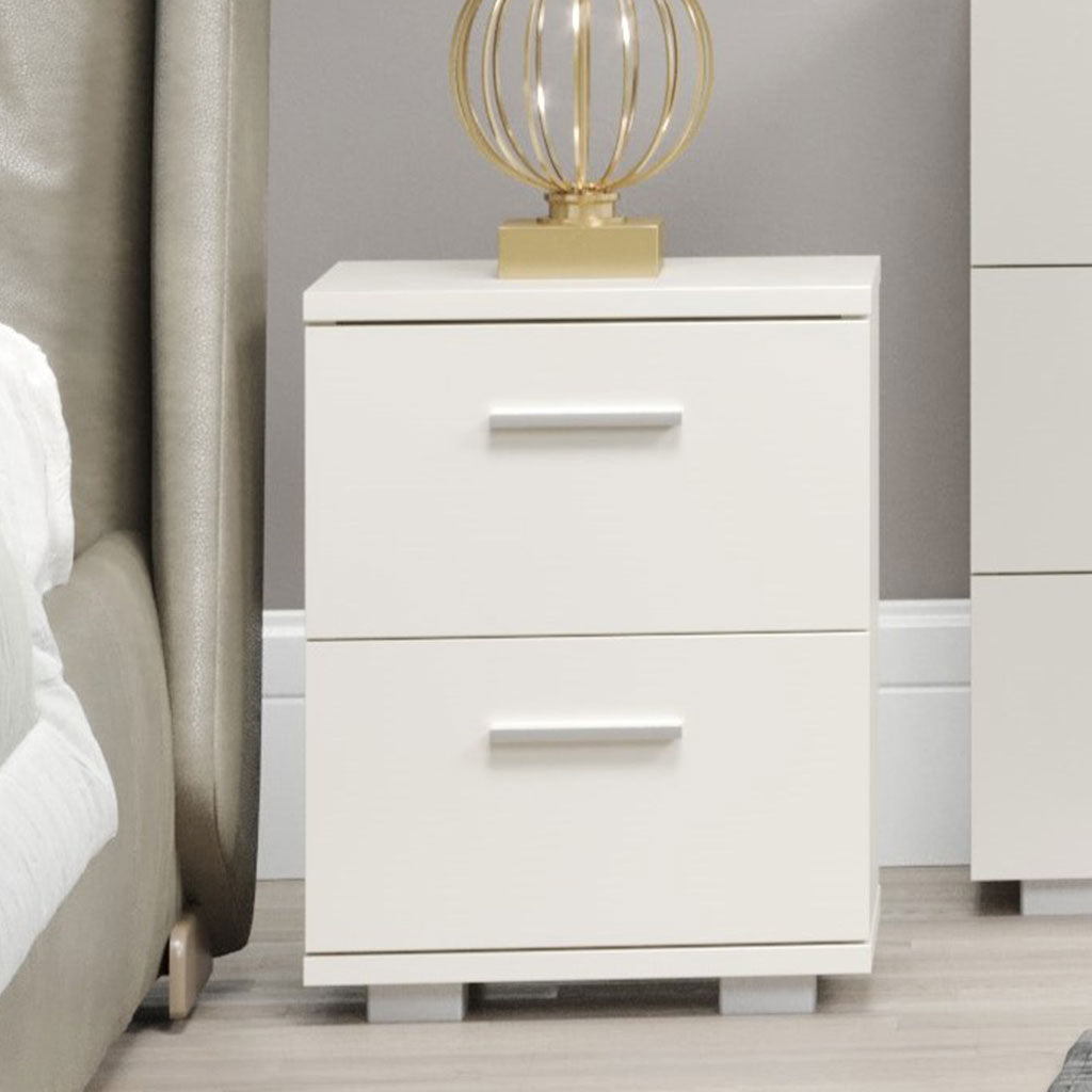 Wooden Bedside Cabinet With 2 Drawers - Lido