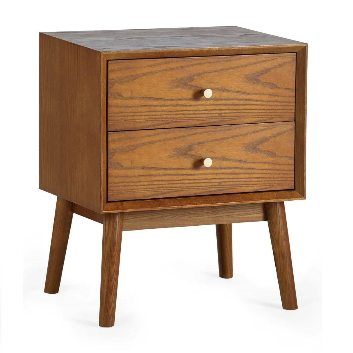 Wooden Bedside Cabinet With 2 Drawers - Lowry