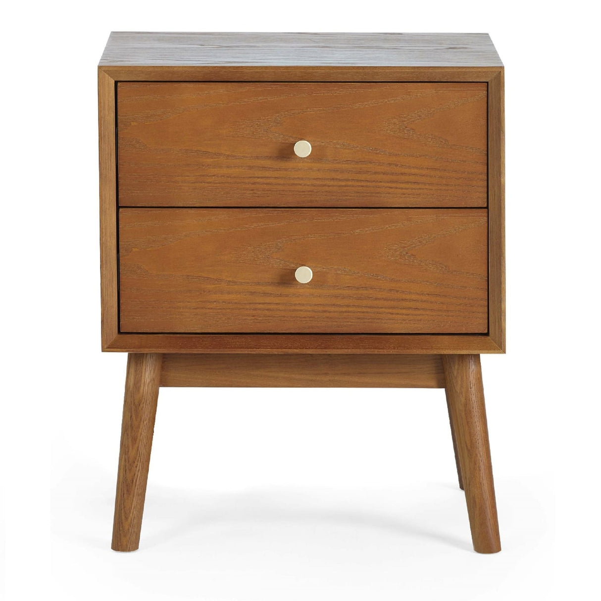 Wooden Bedside Cabinet With 2 Drawers - Lowry