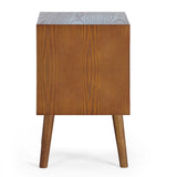 Wooden Bedside Cabinet With 2 Drawers - Lowry