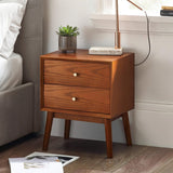 Wooden Bedside Cabinet With 2 Drawers - Lowry
