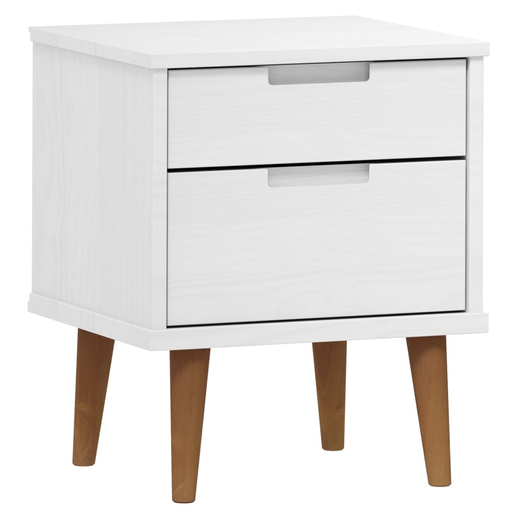 Wooden Bedside Cabinet With 2 Drawers - Molde