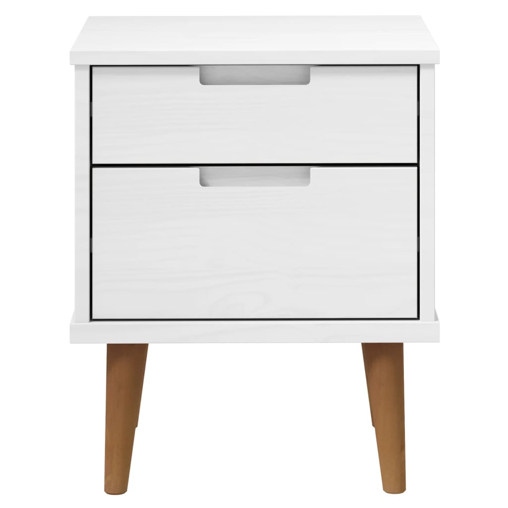 Wooden Bedside Cabinet With 2 Drawers - Molde
