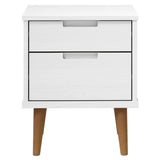 Wooden Bedside Cabinet With 2 Drawers - Molde