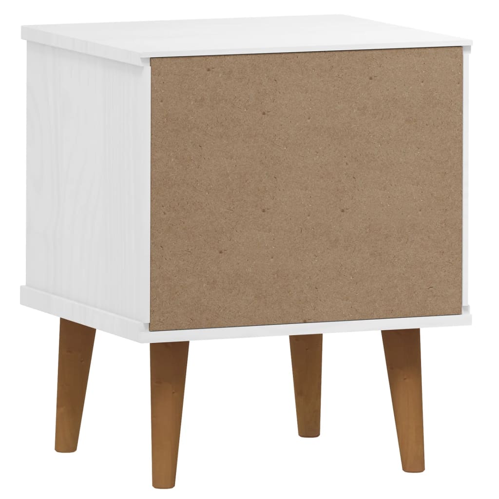 Wooden Bedside Cabinet With 2 Drawers - Molde