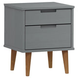 Wooden Bedside Cabinet With 2 Drawers - Molde