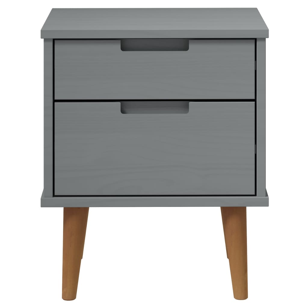 Wooden Bedside Cabinet With 2 Drawers - Molde