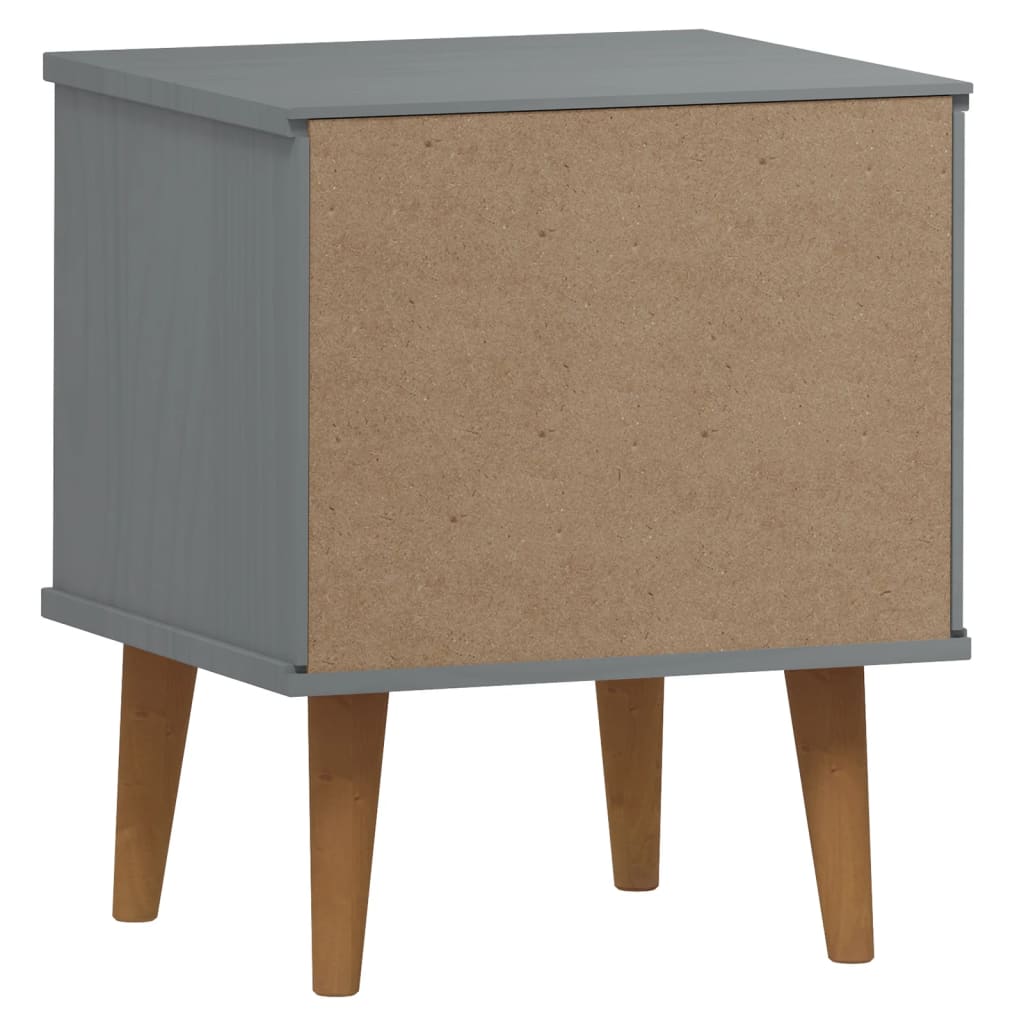 Wooden Bedside Cabinet With 2 Drawers - Molde