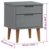 Wooden Bedside Cabinet With 2 Drawers - Molde